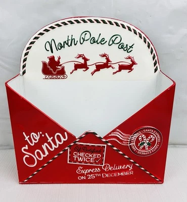 Ashland Christmas 11” Tin Metal Mailbox Wall Mountable Decor “North Pole Post” - Image 1 of 4
