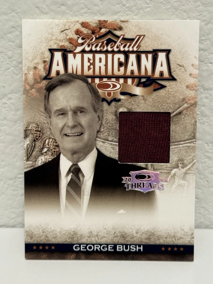 2008 Donruss Threads Americana - GEORGE BUSH - U.S President Worn Relic # /500 - Image 1 of 3