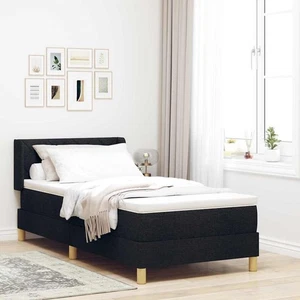 <strong>Letto a Molle< / strong> Nero 90 x 200 cm Tessuto - Foto 1 di 6