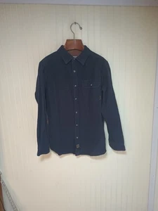 Legendary Whitetails Flannel Shirt Mens M Solid Blue Heavyweight Corduroy neck - Picture 1 of 8