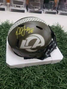 Marshall Faulk Autographed Rams Salute to Service Mini Speed Helmet Beckett - Picture 1 of 3