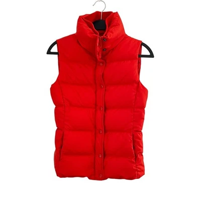 J. Crew Puffer Vest XS Red 80% Down Filled Quilted Sleeveless Jacket Coat - Image 1 of 4
