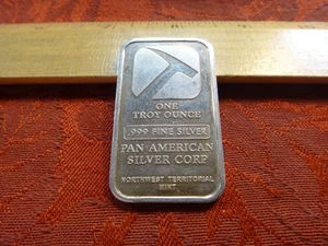 Vintage NorthWest Territorial Mint Pan American 1 oz .999 lingotto argento - Foto 1 di 3