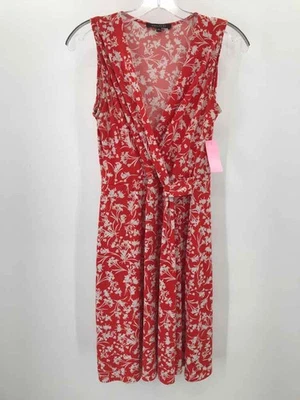 Pre-Owned Hail3y:23 Red Size Medium Floral Knee Length Sleeveless Dress - Image 1 of 3