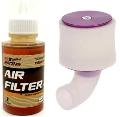 RC SCRAPYARD Nitro engine Air filter. 1/8th RC Purple aluminium. Extra Fine Foam with oil