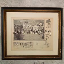 THE NEW ORLEANS MARDI GRAS CARNIVAL- THE REX PAGEANT, 1898. FRAMED 29" X 25"