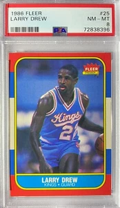 1986 Fleer #25 Larry Drew NM-MT PSA 8 - Picture 1 of 2