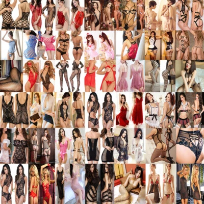 Lot Women Sexy Lingerie Lace Dress G-string Underwear Babydoll Sleepwear Sets - Image 1 of 4