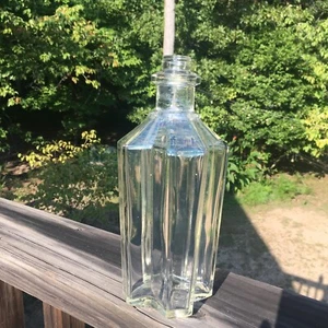 Vintage Old Charter Whiskey Clear Glass Bottle X Shape No Lid Collectible - Picture 1 of 14