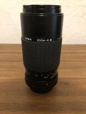 SIGMA ZOOM-K III 1:3.5-4.5 f=75-210mm Multi Coated Lens 52mm for Minolta SRL - Image 1 of 4
