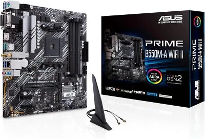 ASUS PRIME B550M-A WiFi II AMD AM4 Motherboard MicroATX SATA 6Gb/s DDR4 NEW - Image 1 of 4