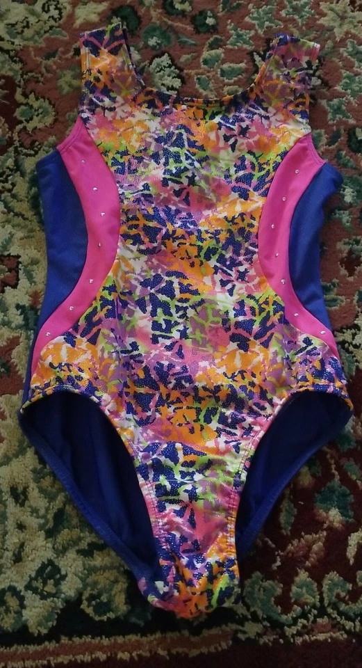 Estilo Libre DANSKIN Niñas Baile Leotardo Ballet Tap Gimnasia Azul Multi Talla 6/6X Foto 1 de 4