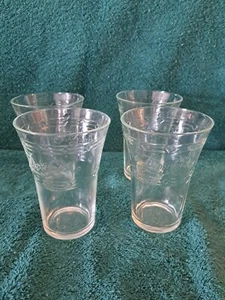 Vintage Pepsi Cola Glasses Etched Pepsi glasses 8" tall Set of 4 - Picture 1 of 7
