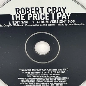 Robert Cray The Price I Pay With Rare Radio Edit Promo DJ Cd Single 1992 USA - Picture 1 of 4