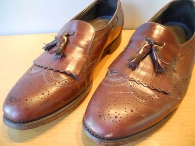 Zapatos De Colección Borla Mantón Kiltie Punta Ala Brogue Cuero Borgoña Mod 12 Foto 1 de 4