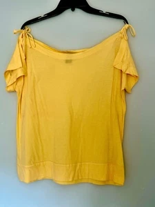 Moda International gelbes ärmelloses Baumwolltop sexy Schultern zum Binden Größe - Medium - Bild 1 von 6