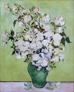 Vase of Roses Painting by Vincent van Gogh Reproduction - Picture 1 of 3