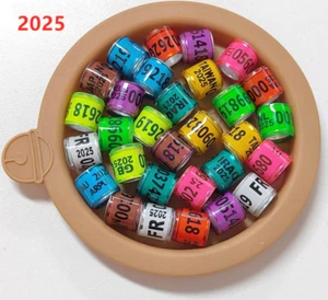 50/100pcs Bird Foot Ring For 2025 Racing Pigeon Rings Leg Bands Multicolor 8mm - Picture 1 of 35