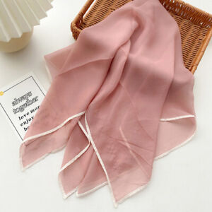 70cm Women Square Scarf Elegant Large Silk Feel Satin Shawl Wrap Neckerchief  Ḿ