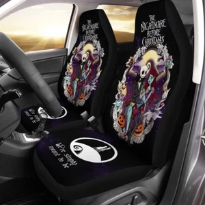 Jack & Sally Nightmare Before Christmas Cartoon Car Seat Covers (set of 2) - Picture 1 of 4