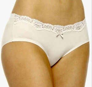 MAIDENFORM Comfort Devotion Embellished Ivory Hipster Panty Womens S L XL 2XL - Picture 1 of 8