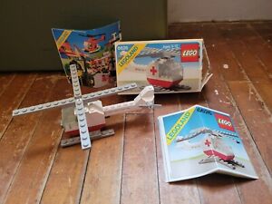 1980's LEGO Rescue Helicopter with manual 99% complete Missing stickers