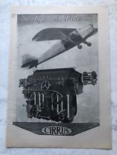 1943 Aircraft Advert CIRRUS BRITISH AERO ENGINE FOR IMPROVED TAKE-OFF PLANE