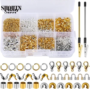1320 PCS Crimp Beads for Jewelry Making Supplies Bracelet Clasps and Closures - Picture 1 of 12
