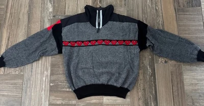 Suéter de esquí Obermeyer vintage 1/4 cremallera Apres esquí mezcla de lana para hombre talla XL Foto 1 de 4