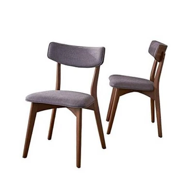  Comedor de tela moderno Abrielle Mid-Century gris oscuro/nogal natural, abrielle Foto 1 de 4