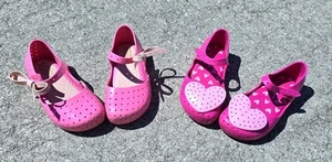 LOT Of 2 Mini Melissa Ultragirl Pink Heart Bow Mary Jane Flats Todder Kids 10 - Picture 1 of 11