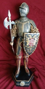 Golden Knight Statue Figurine 20.5”inch Medieval Knight Resin Unboxed Unbranded - Picture 1 of 16