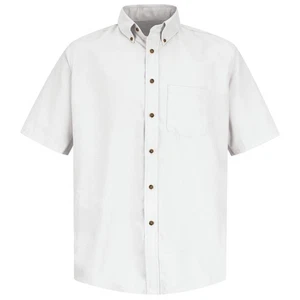Red Kap Men's SP80 Poplin Short Sleeve Dress Shirt - White - 4XL - Picture 1 of 3