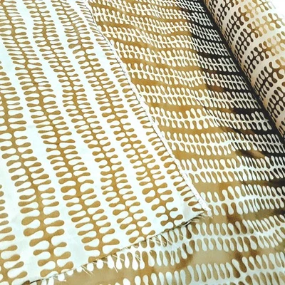 100% Silk Jacquard Upholstery Fabric BTY Avocado Green & white Fern Lines 54"w - Image 1 of 3