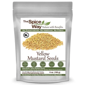 Yellow Mustard Seed - (6oz) whole seeds for Pickling and making ground mustar... - Foto 1 di 7