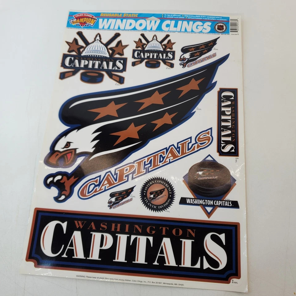 Washington Capitals NHL 3.5" Small Static Cling Window Car Decal Caps by Rico