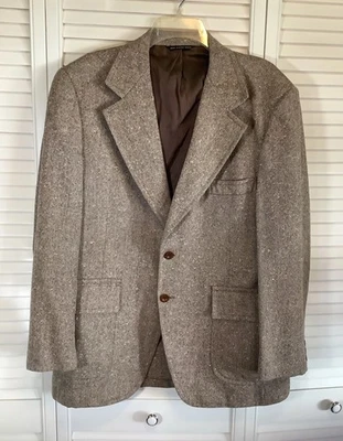 复古 70/80 年代男式西装外套尺寸? 45英寸胸部合并工人美国粗花呢 — 第 1/4 张图片