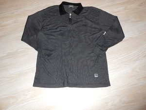 VERSACE Jeans Couture~1/4 ZIP~LONG SLEEVE PULLOVER HEATHERED BLACK SWEATER Sz L - Picture 1 of 6