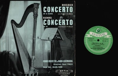  MIREILLE FLOUR, HARP RARE 10" FRANCE FESTIVAL FLD 62 MONO Handel, Boieldieu  - Image 1 of 2
