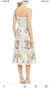 NWT Antonio Melani Edia Sateen Floral Print A-Line Midi Dress Size 0 - Picture 1 of 3