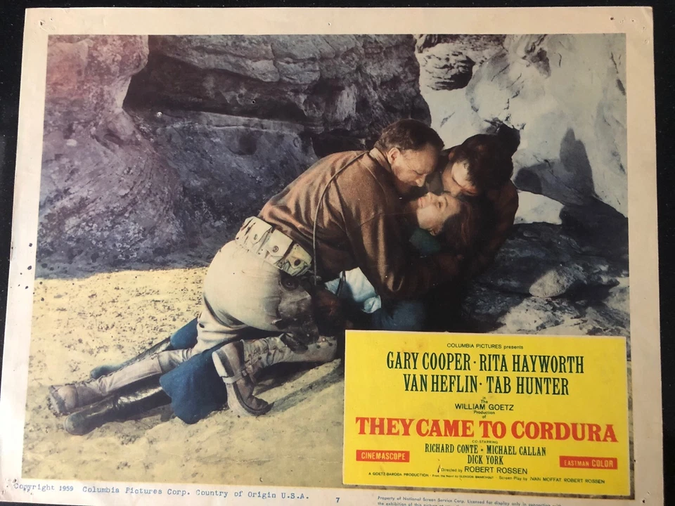 GENUINE VINTAGE 1959 GARY COOPER ‘THEY CAME TO CORDURA’ LOBBY CARD - image 1 of 1