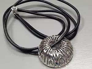 Pierre Lang Kette /Collier Kautschukkette schwarz doppelt runder Gleiter - Bild 1 von 5