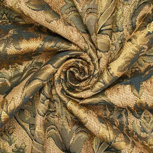 Floral Bloom Two Tone Polyester Rayon Chenille Damask Jacquard 57 Inch Fabric - Picture 1 of 16