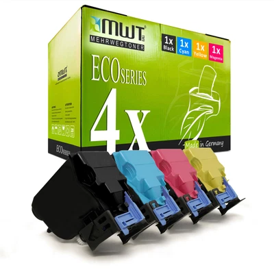 MEHRWEGTONER 4x ECO Toner ersetzt Konica Minolta TNP18C TNP18K TNP18M TNP18Y TNP18