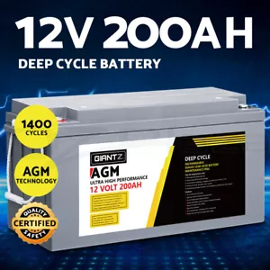 Giantz AGM Deep Cycle Battery 12V 200Ah Marine Sealed Power Portable Box Solar - Picture 1 of 11