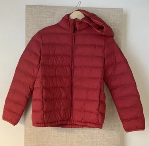 Uniqlo Kids Hoodie Puffer Jacket Full Zip Washable Warm Size 13 Winter Outdoors - Picture 1 of 6