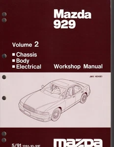 MAZDA 929 HD MAY 1991 REPAIR MANUAL, VOLUME 2, CHASSIS, BODY, ELECTRICAL - Picture 1 of 3