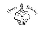 Schablone " Happy birthday Muffin... " auf A4