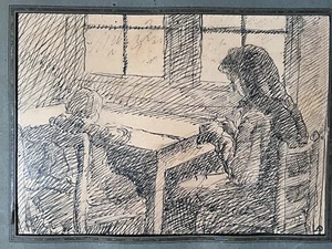 Vintage Original alte Zeichner, Kinder, Kinder Unterricht Lektion - Bild 1 von 5