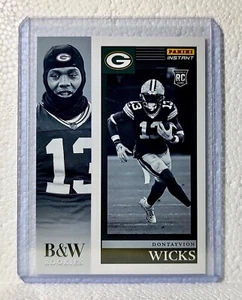 Dontayvion Wicks 2023 Panini NFL #29 Black & White Rookies Card Packers 1/216 - Picture 1 of 2